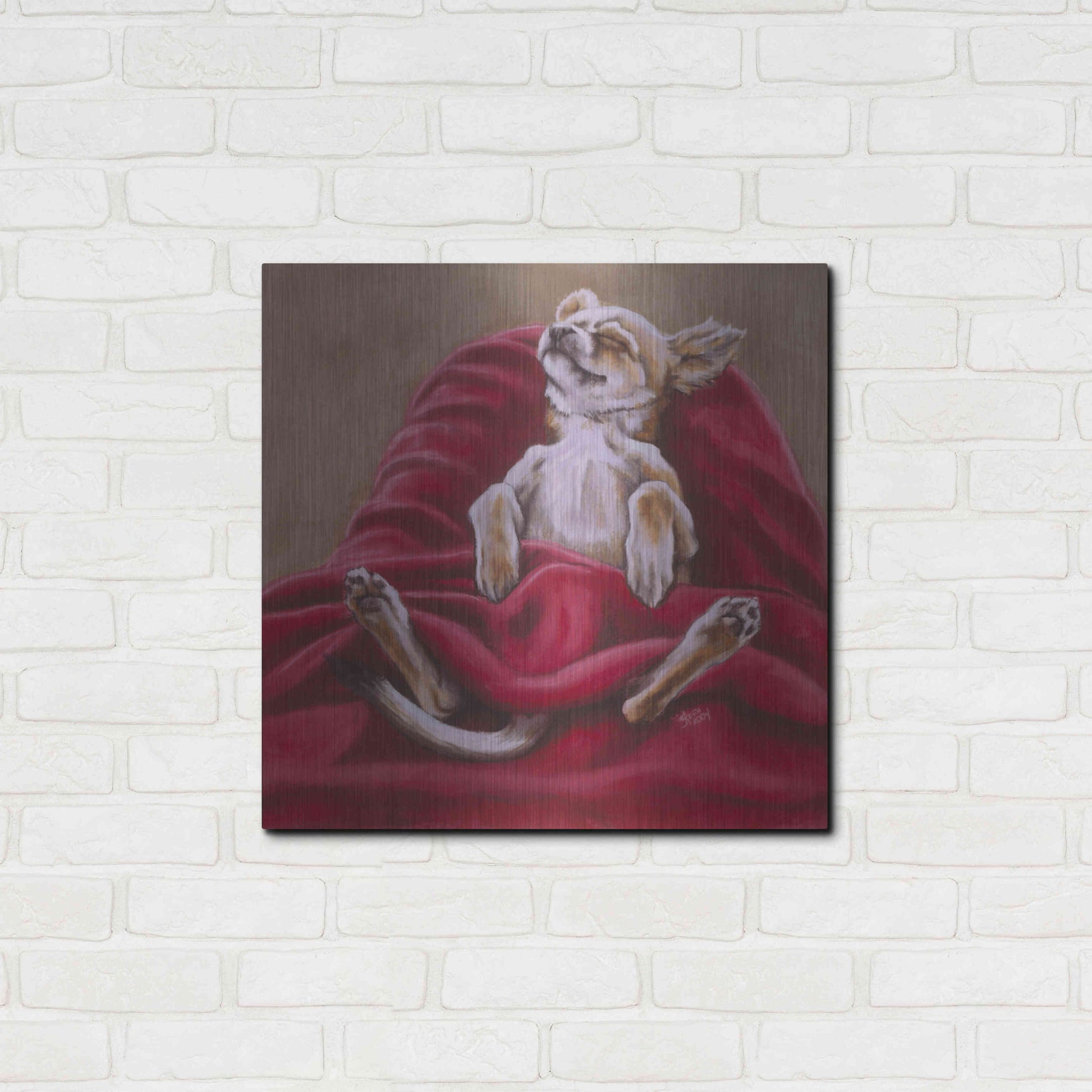 Luxe Metal Art 'Nap Hard' by Barbara Keith, Metal Wall Art,24x24