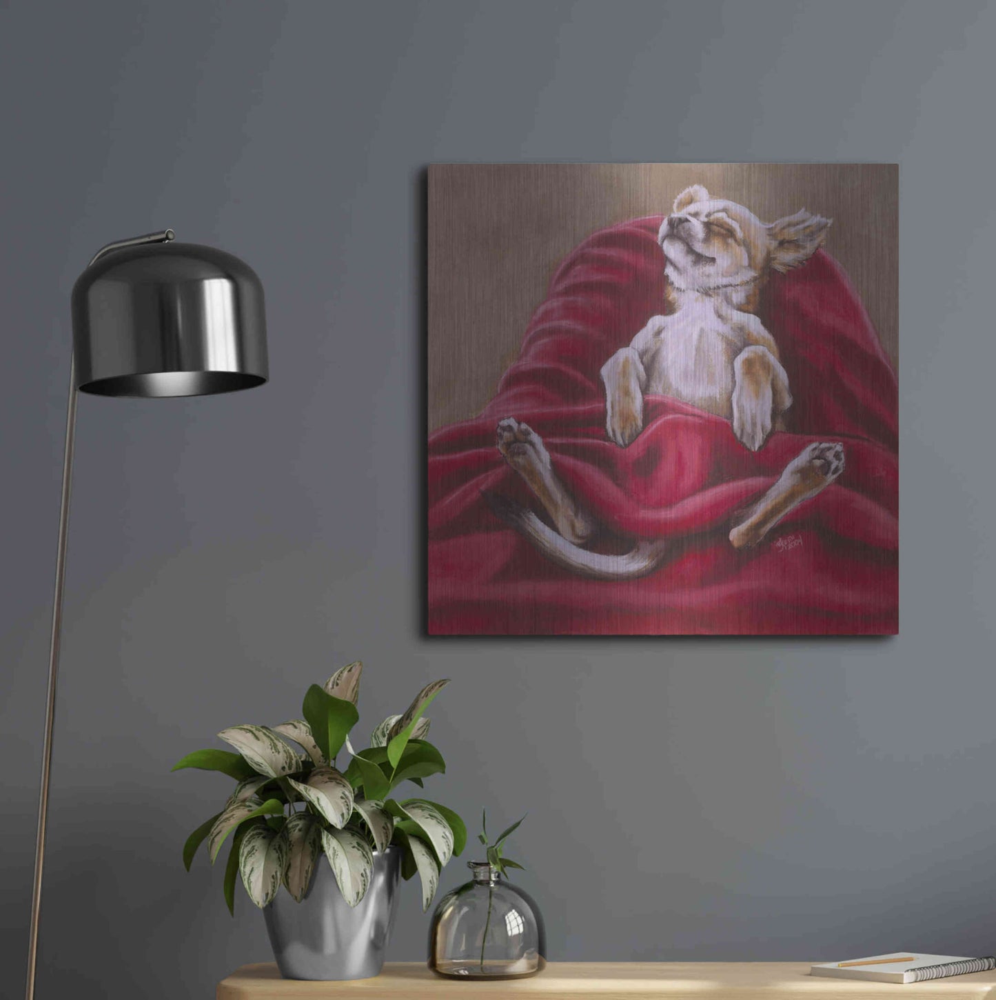 Luxe Metal Art 'Nap Hard' by Barbara Keith, Metal Wall Art,24x24