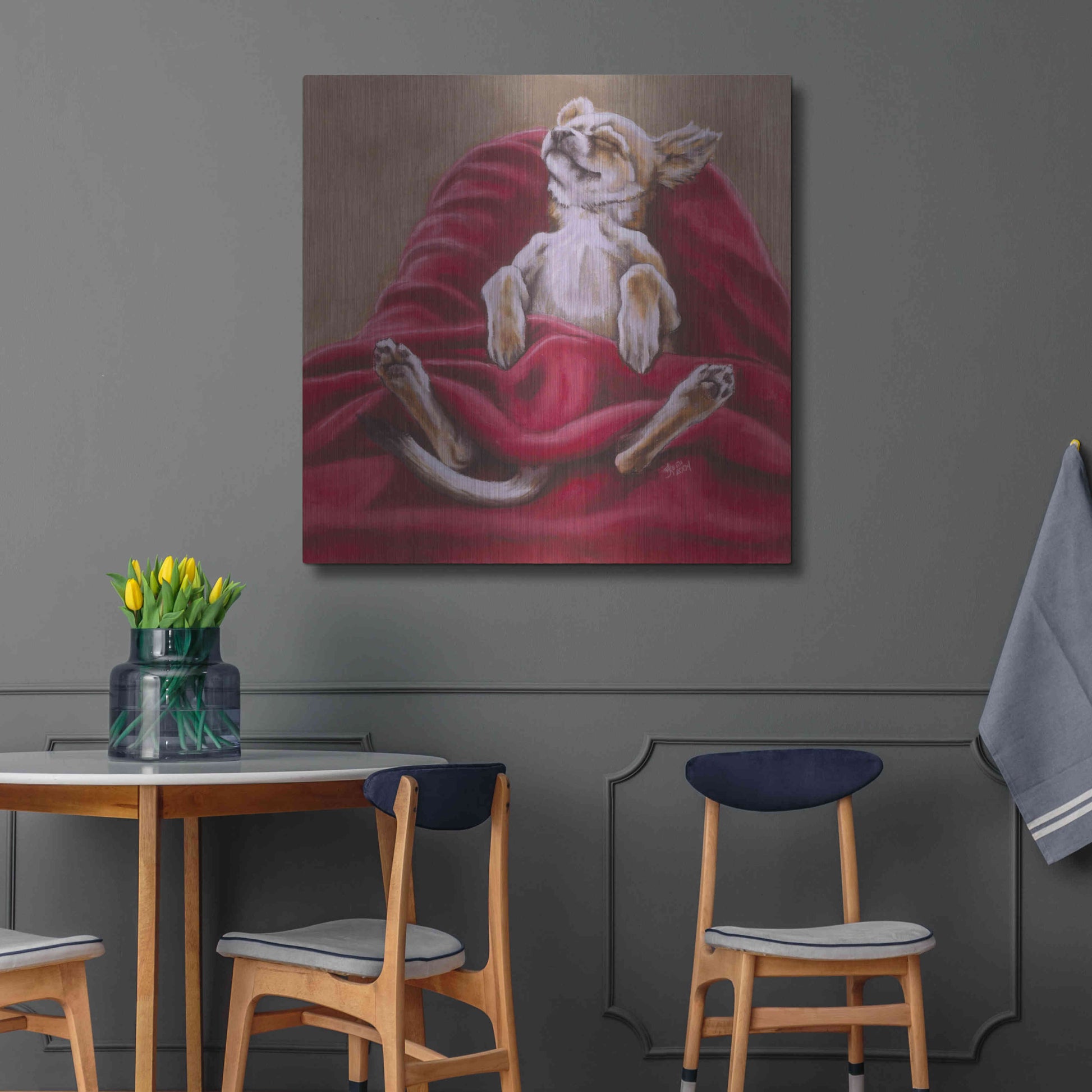 Luxe Metal Art 'Nap Hard' by Barbara Keith, Metal Wall Art,36x36