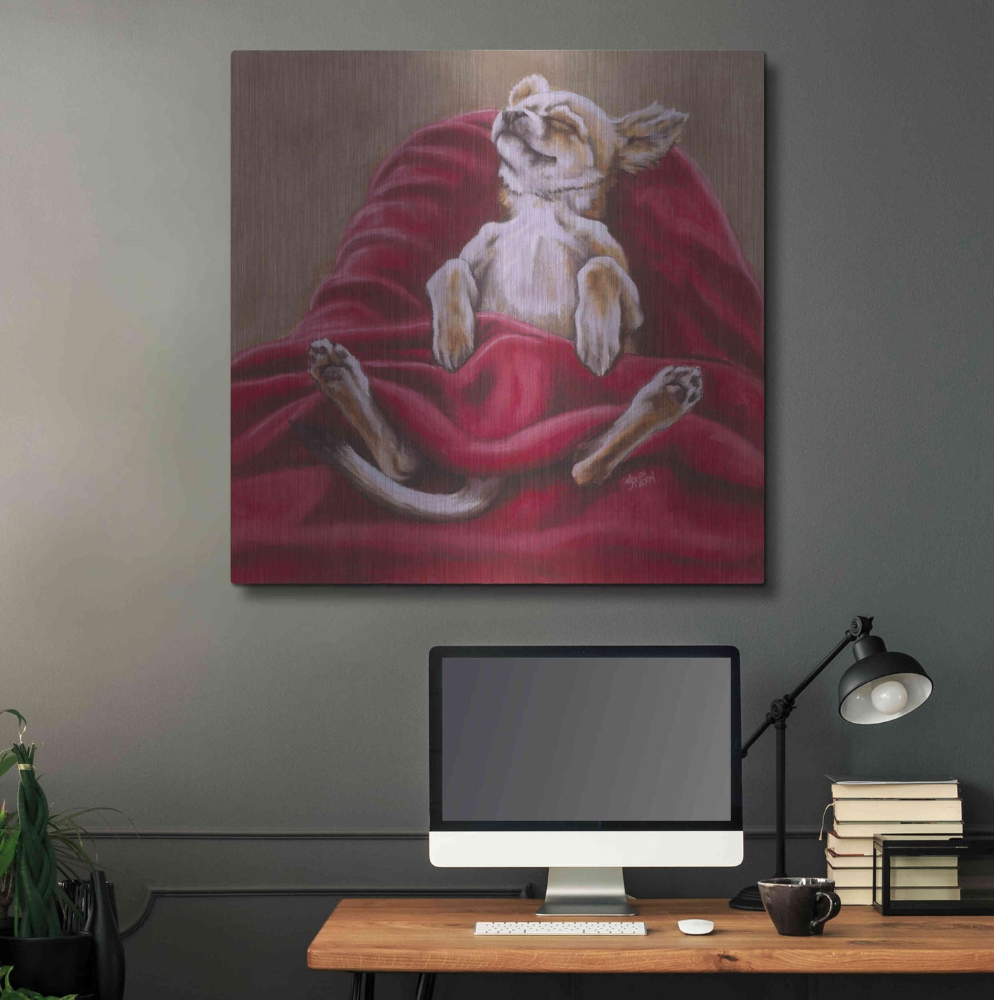 Luxe Metal Art 'Nap Hard' by Barbara Keith, Metal Wall Art,36x36