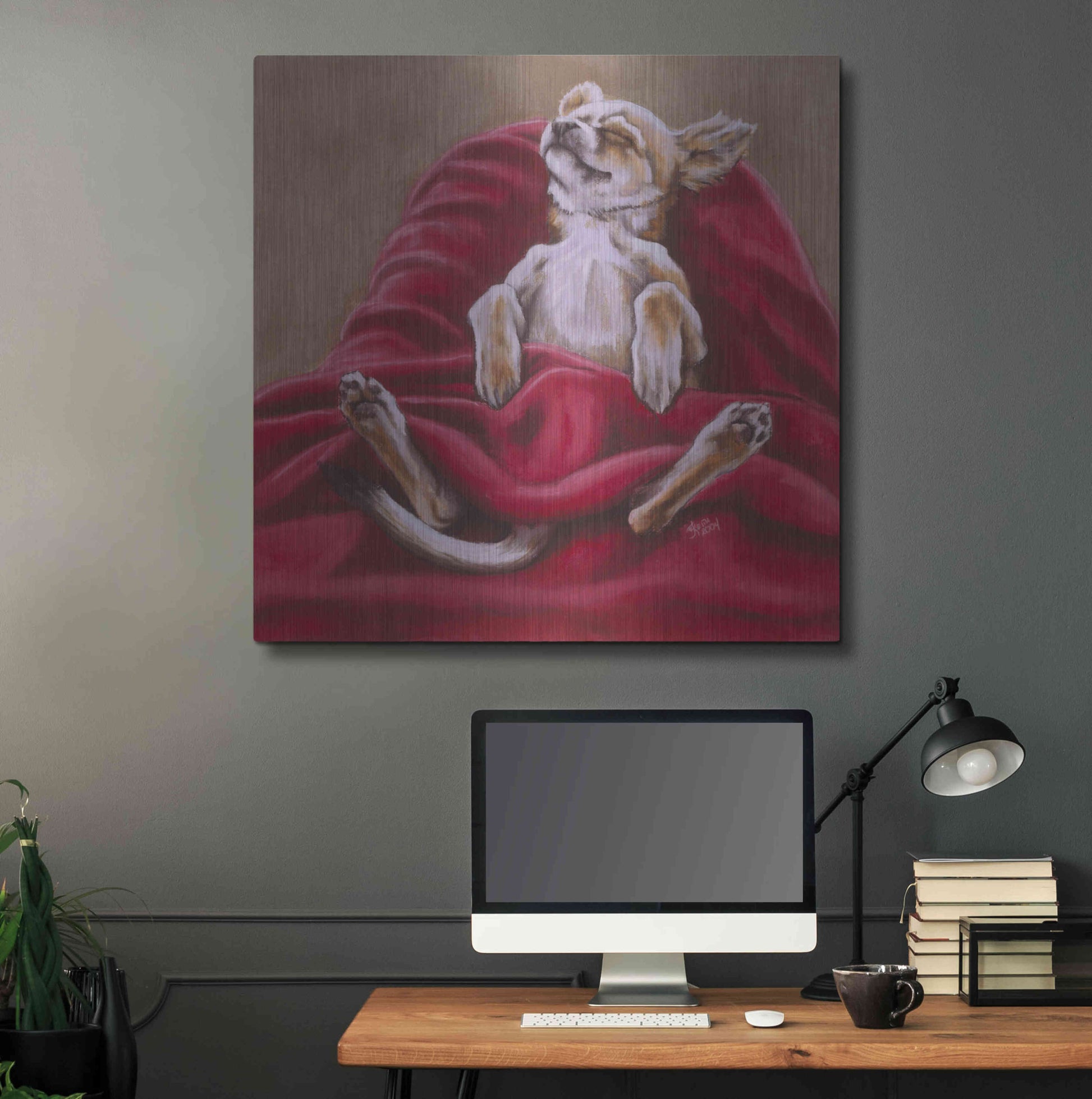 Luxe Metal Art 'Nap Hard' by Barbara Keith, Metal Wall Art,36x36