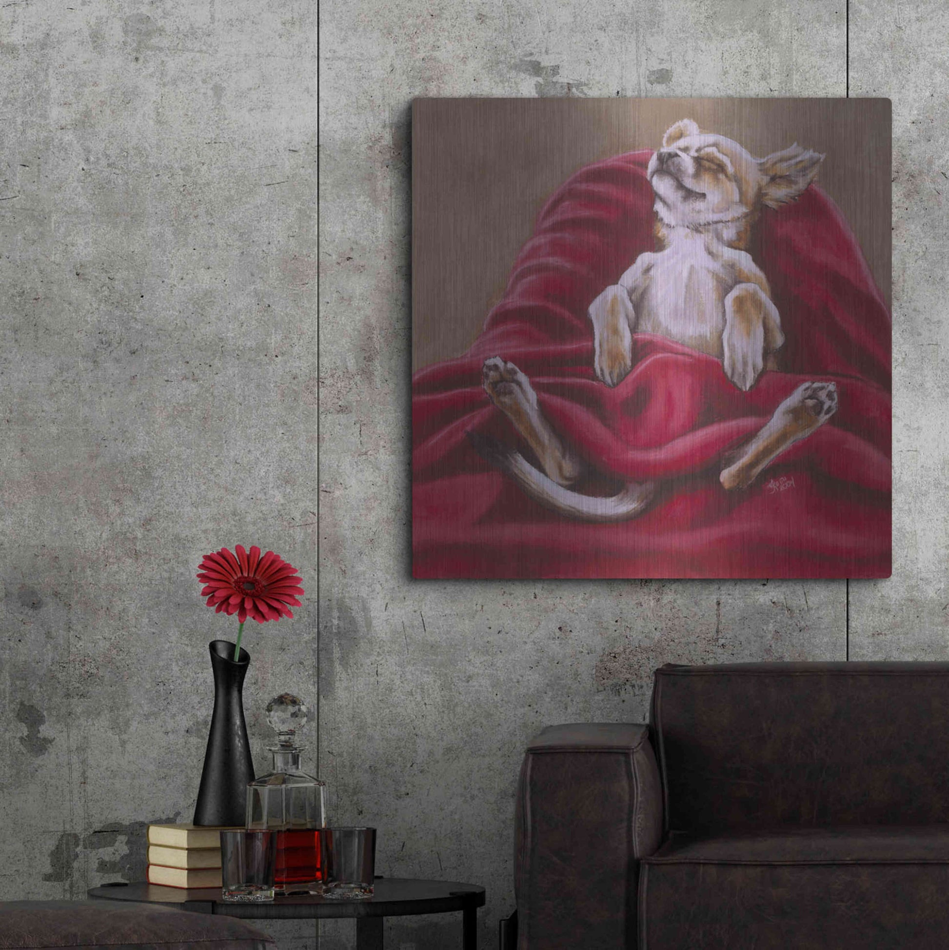 Luxe Metal Art 'Nap Hard' by Barbara Keith, Metal Wall Art,36x36