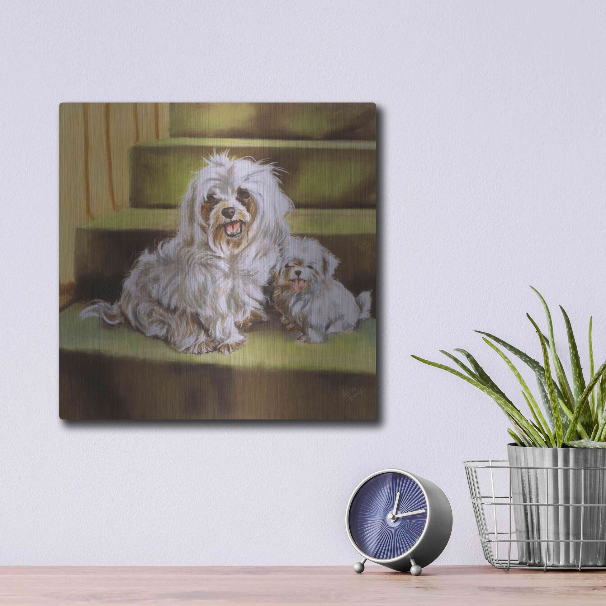 Luxe Metal Art 'Maltese' by Barbara Keith, Metal Wall Art,12x12