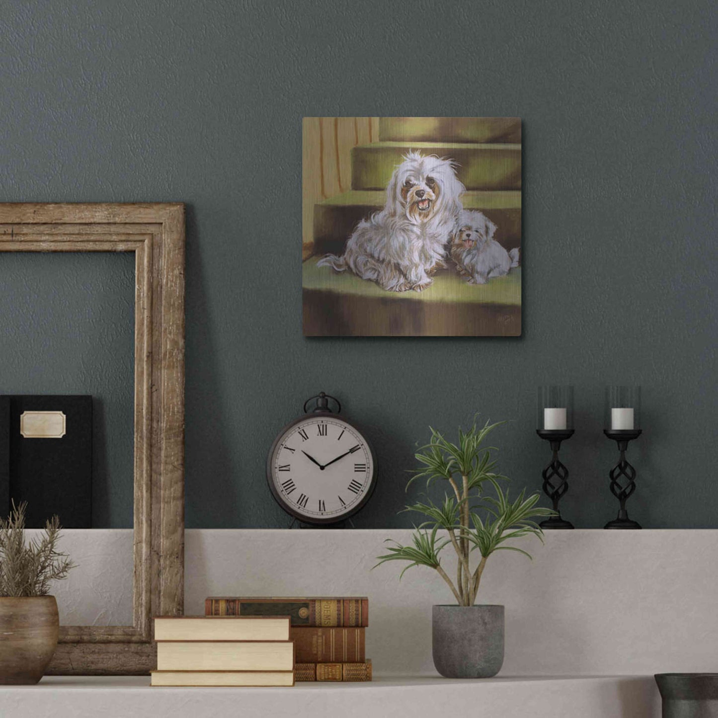 Luxe Metal Art 'Maltese' by Barbara Keith, Metal Wall Art,12x12