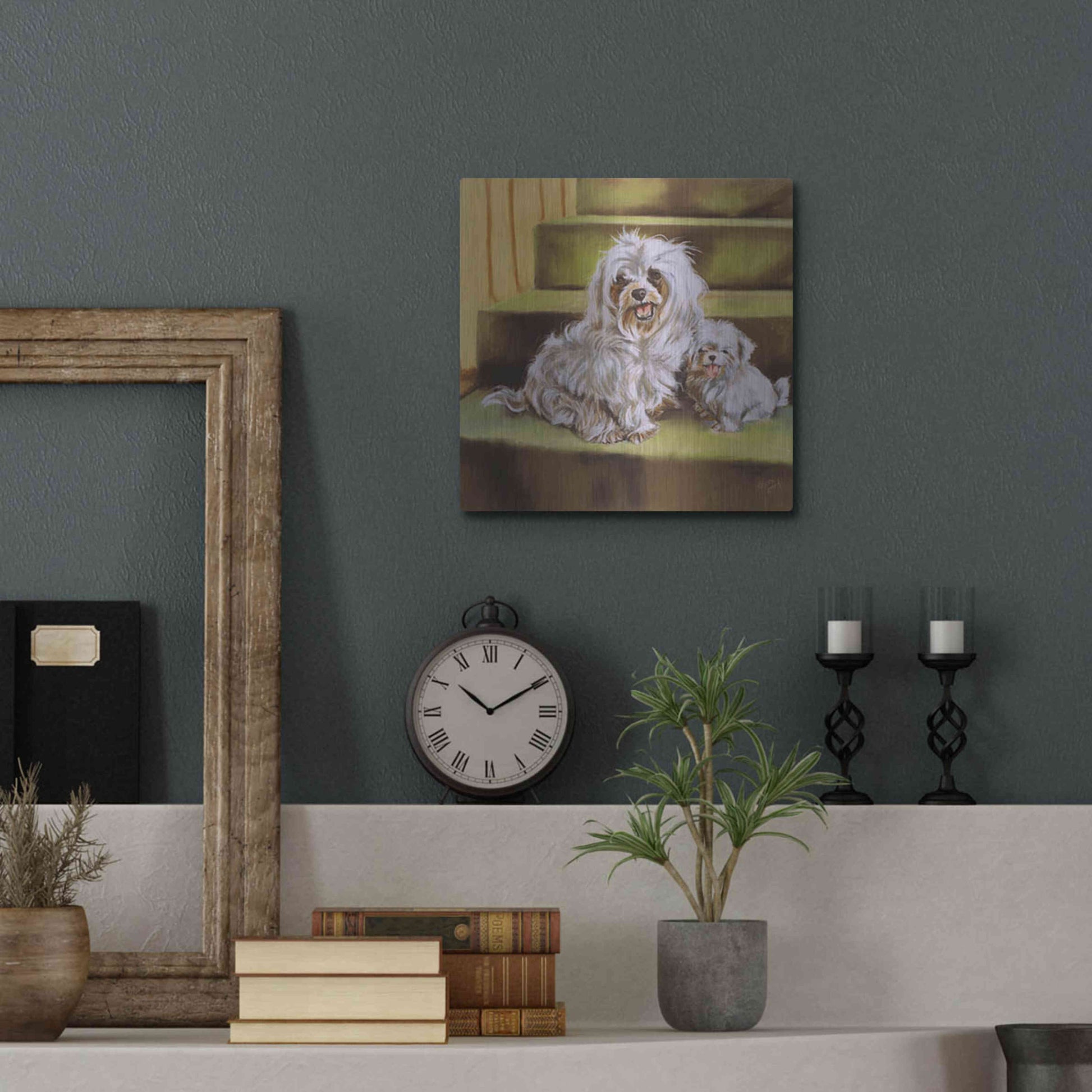 Luxe Metal Art 'Maltese' by Barbara Keith, Metal Wall Art,12x12