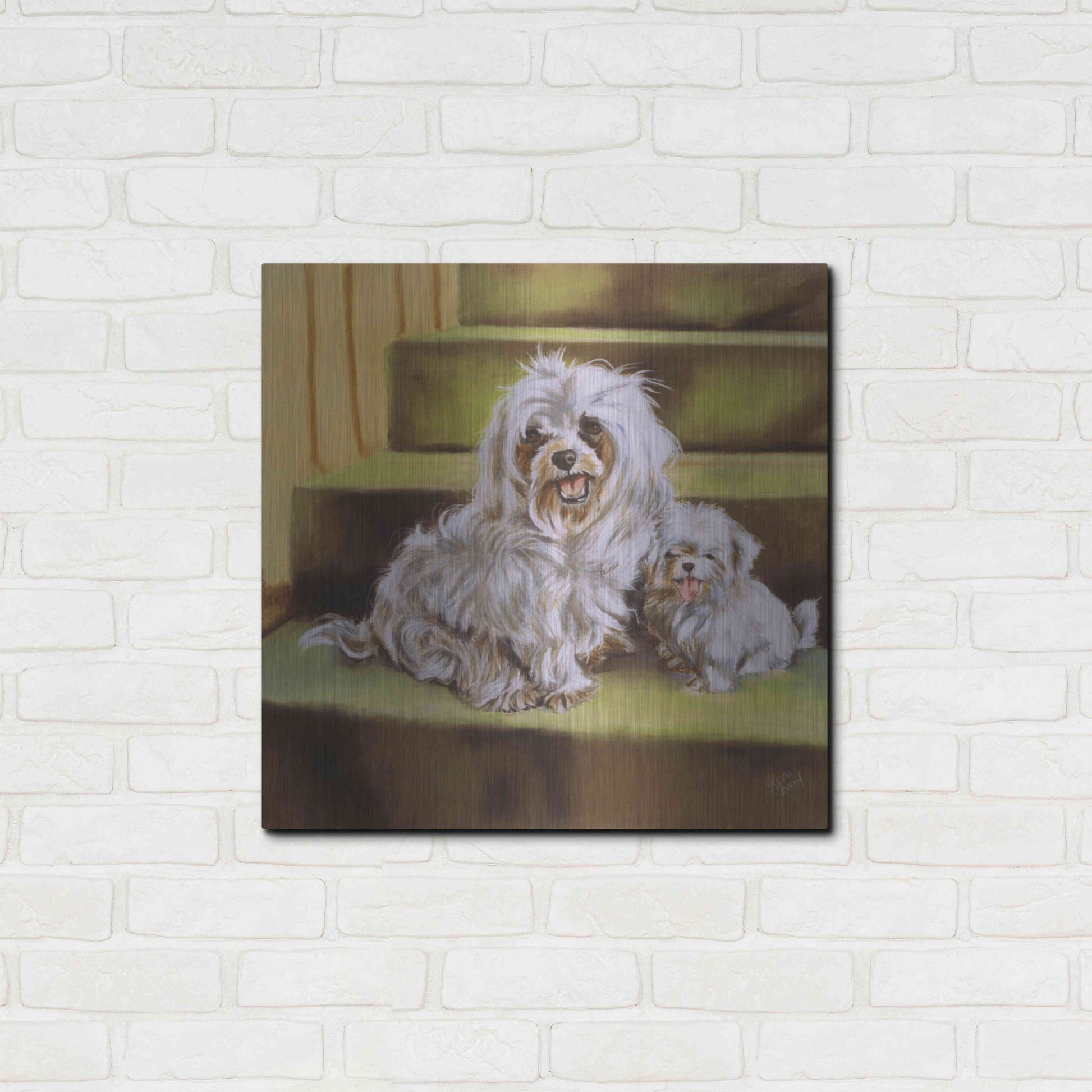 Luxe Metal Art 'Maltese' by Barbara Keith, Metal Wall Art,24x24