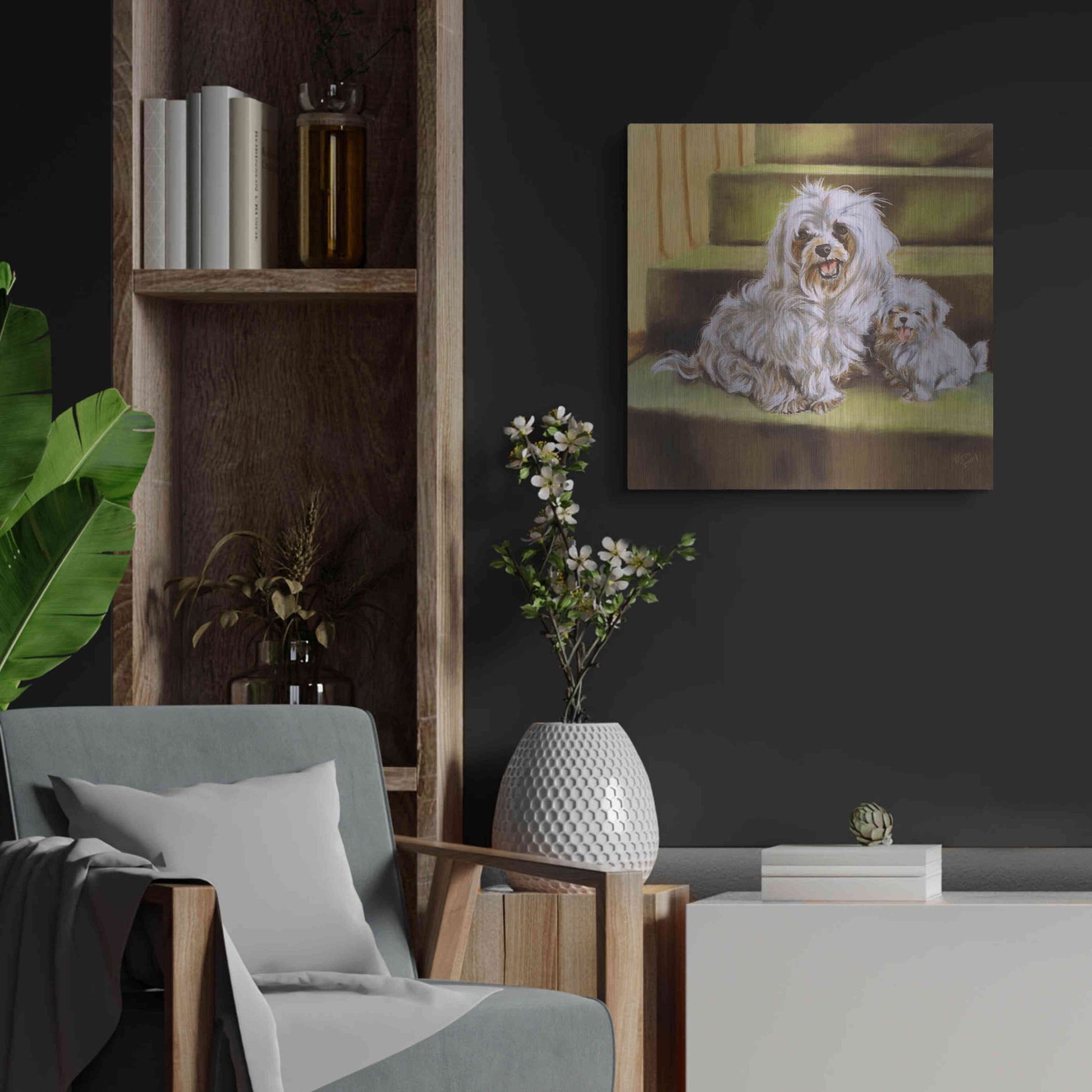 Luxe Metal Art 'Maltese' by Barbara Keith, Metal Wall Art,24x24