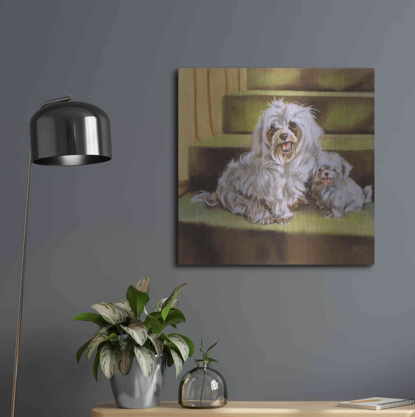 Luxe Metal Art 'Maltese' by Barbara Keith, Metal Wall Art,24x24