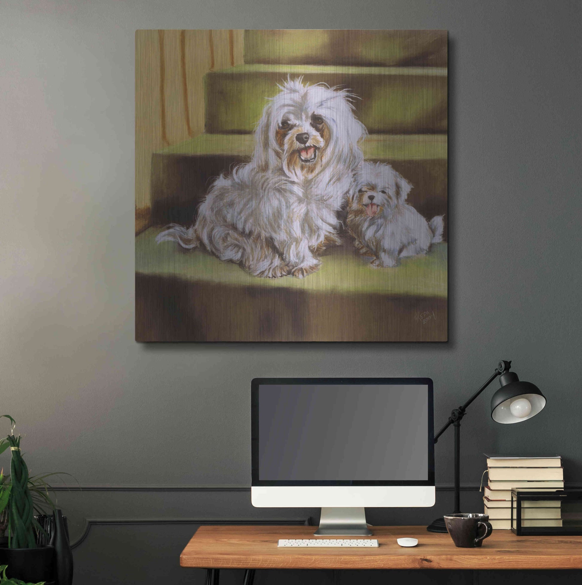 Luxe Metal Art 'Maltese' by Barbara Keith, Metal Wall Art,36x36