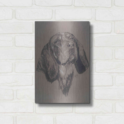 Luxe Metal Art 'Blue Tick Hound' by Barbara Keith, Metal Wall Art,12x16