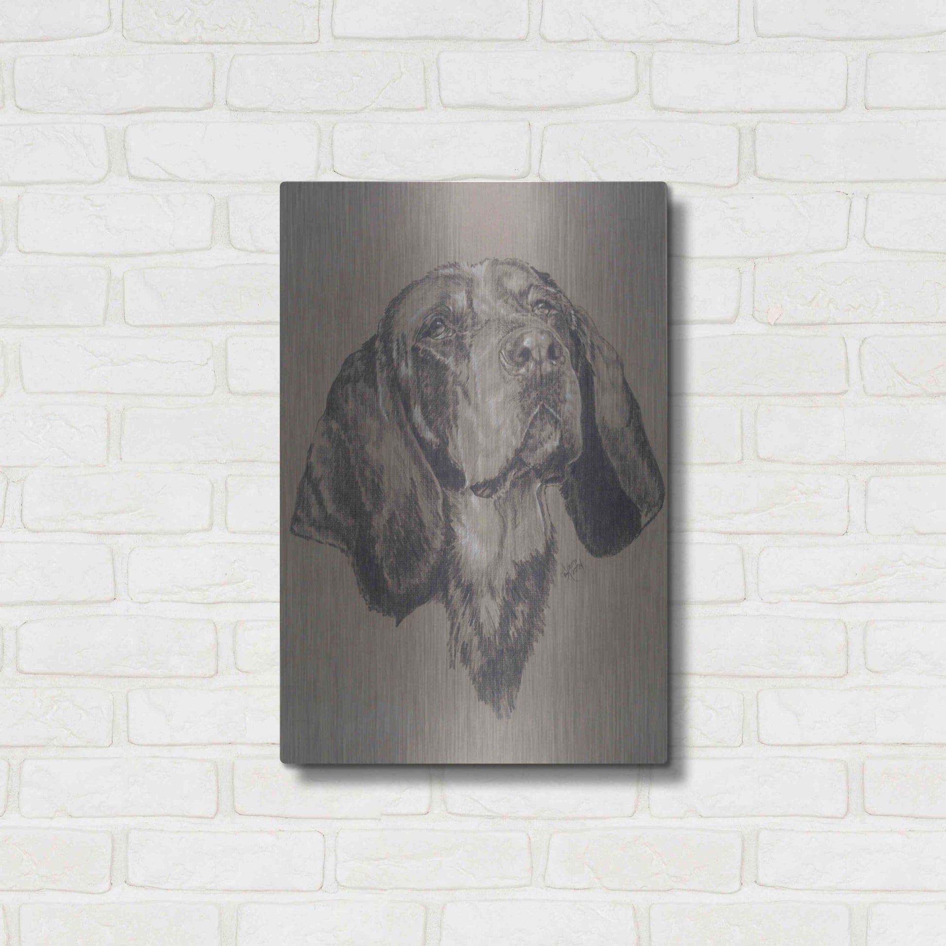 Luxe Metal Art 'Blue Tick Hound' by Barbara Keith, Metal Wall Art,16x24