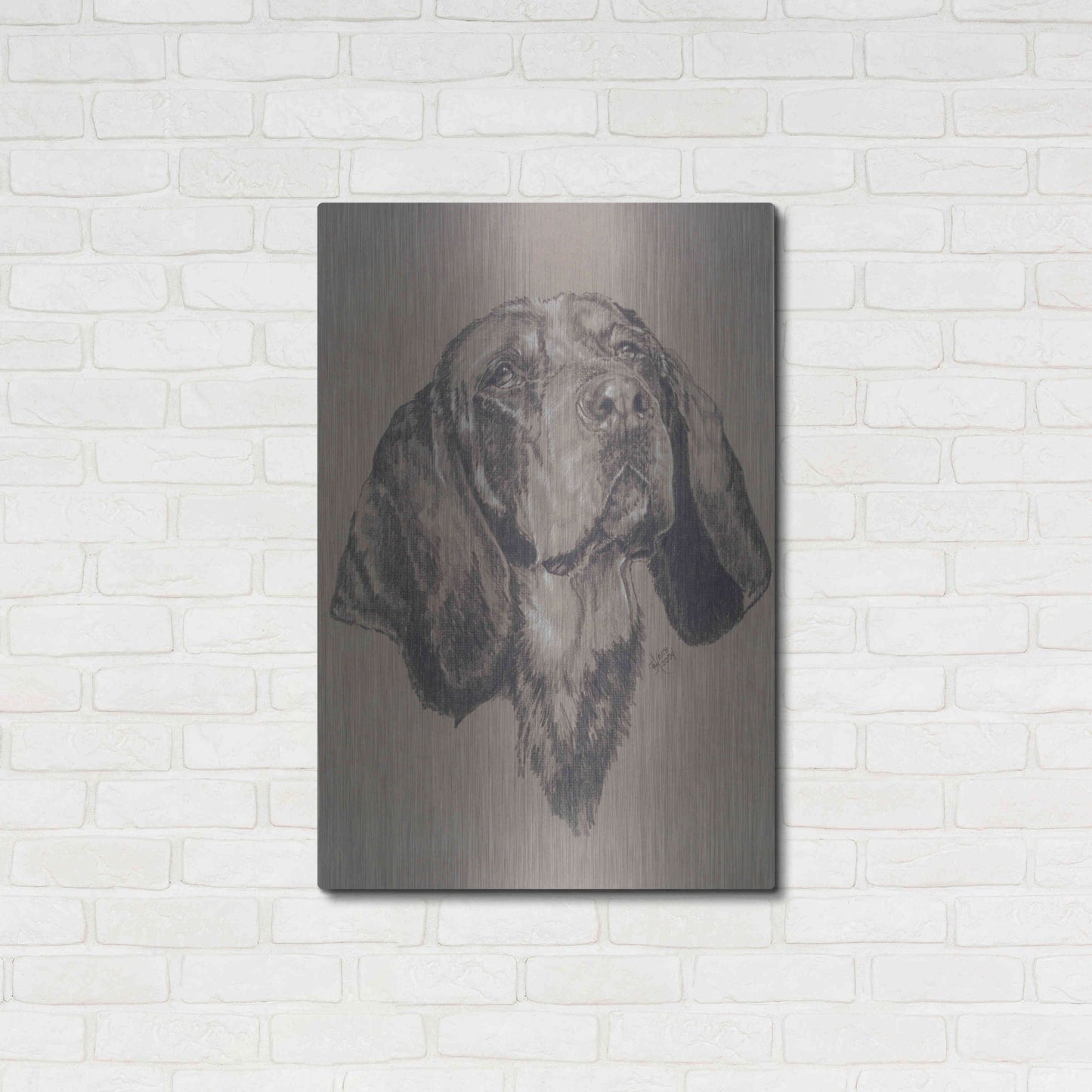 Luxe Metal Art 'Blue Tick Hound' by Barbara Keith, Metal Wall Art,24x36