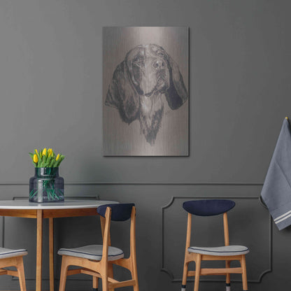 Luxe Metal Art 'Blue Tick Hound' by Barbara Keith, Metal Wall Art,24x36