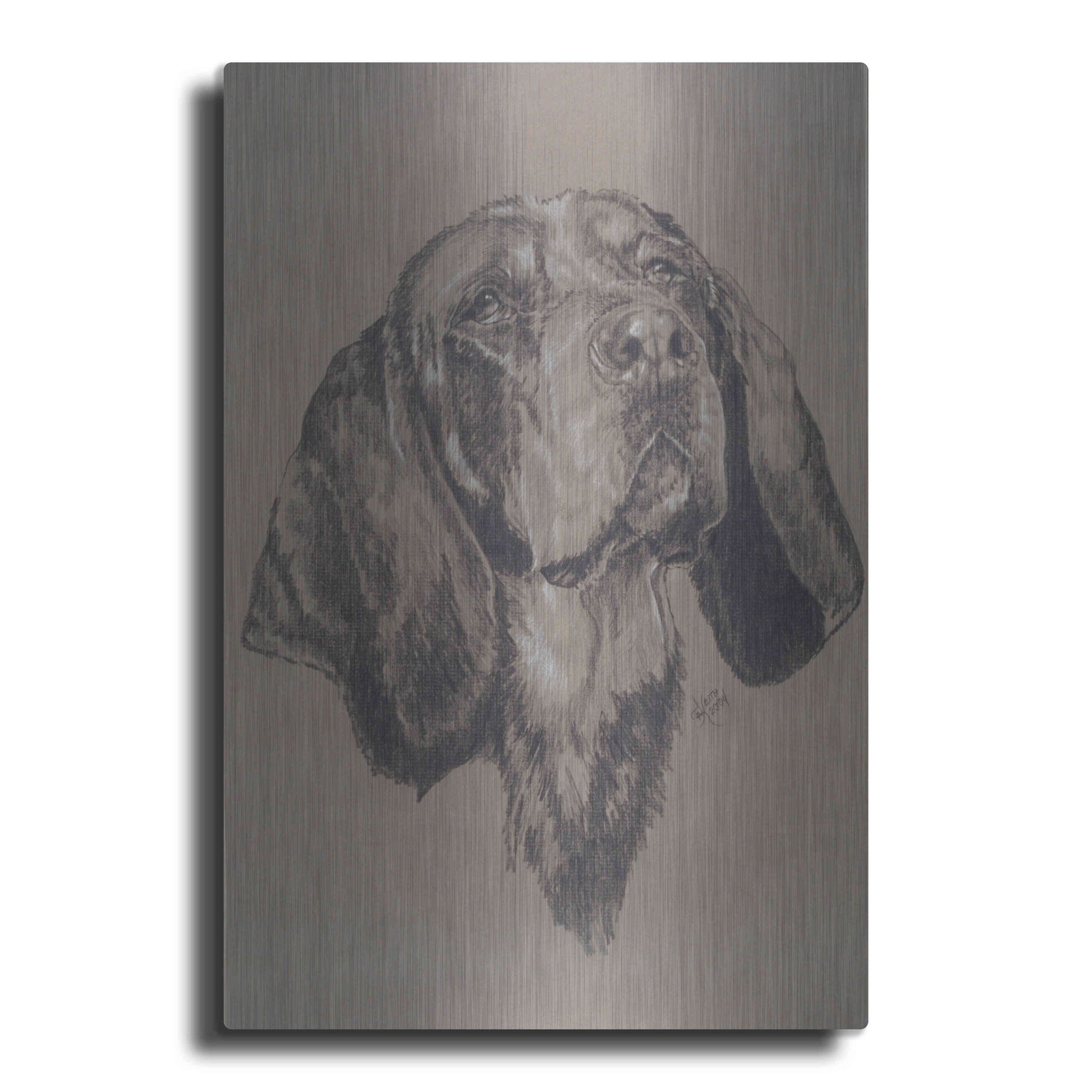 Luxe Metal Art 'Blue Tick Hound' by Barbara Keith, Metal Wall Art