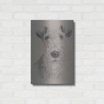 Luxe Metal Art 'Wire Fox Terrier' by Barbara Keith, Metal Wall Art,16x24