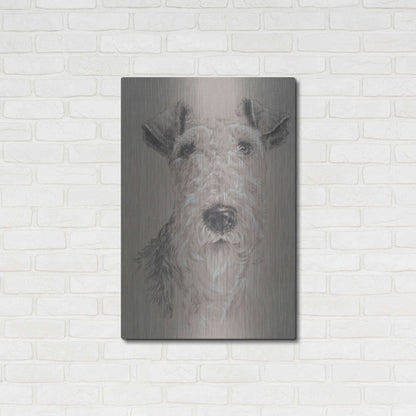 Luxe Metal Art 'Wire Fox Terrier' by Barbara Keith, Metal Wall Art,24x36