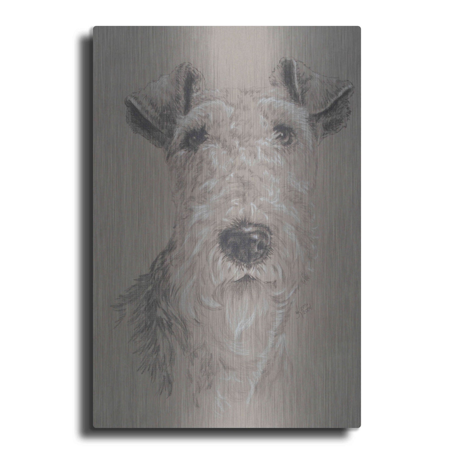 Luxe Metal Art 'Wire Fox Terrier' by Barbara Keith, Metal Wall Art