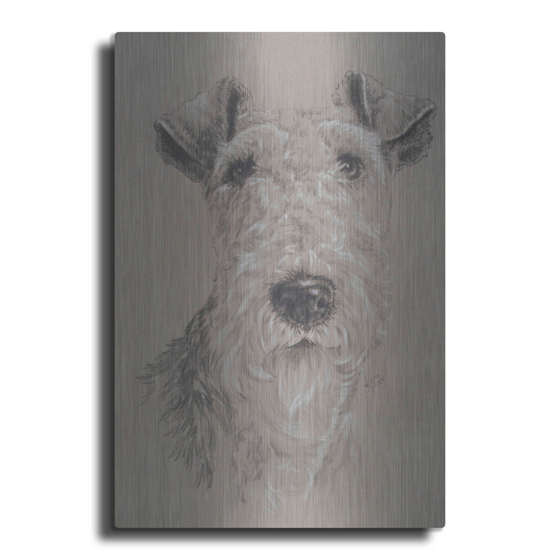 Luxe Metal Art 'Wire Fox Terrier' by Barbara Keith, Metal Wall Art