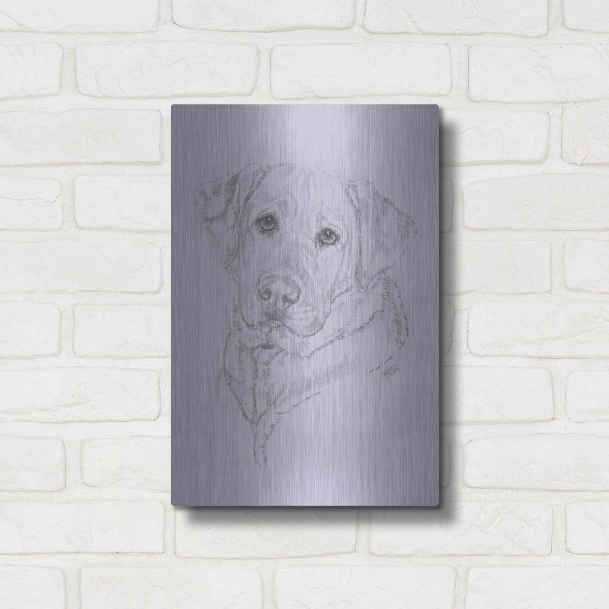 Luxe Metal Art 'Labrador' by Barbara Keith, Metal Wall Art,12x16