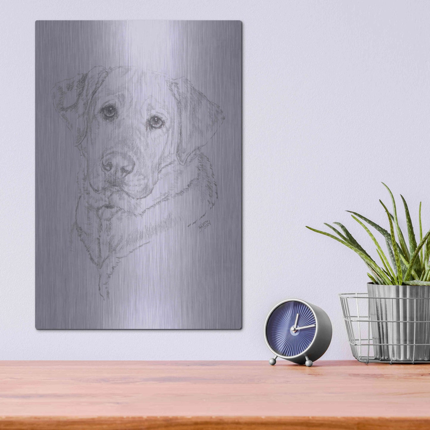 Luxe Metal Art 'Labrador' by Barbara Keith, Metal Wall Art,12x16