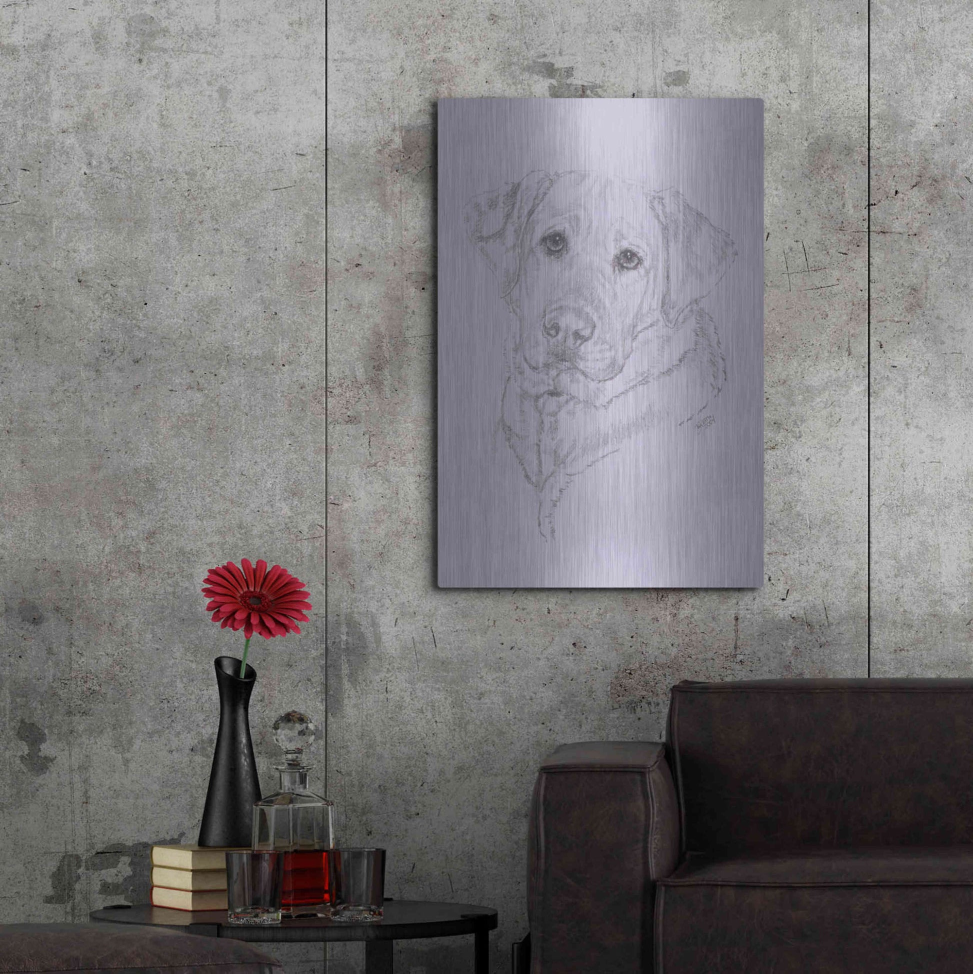 Luxe Metal Art 'Labrador' by Barbara Keith, Metal Wall Art,24x36