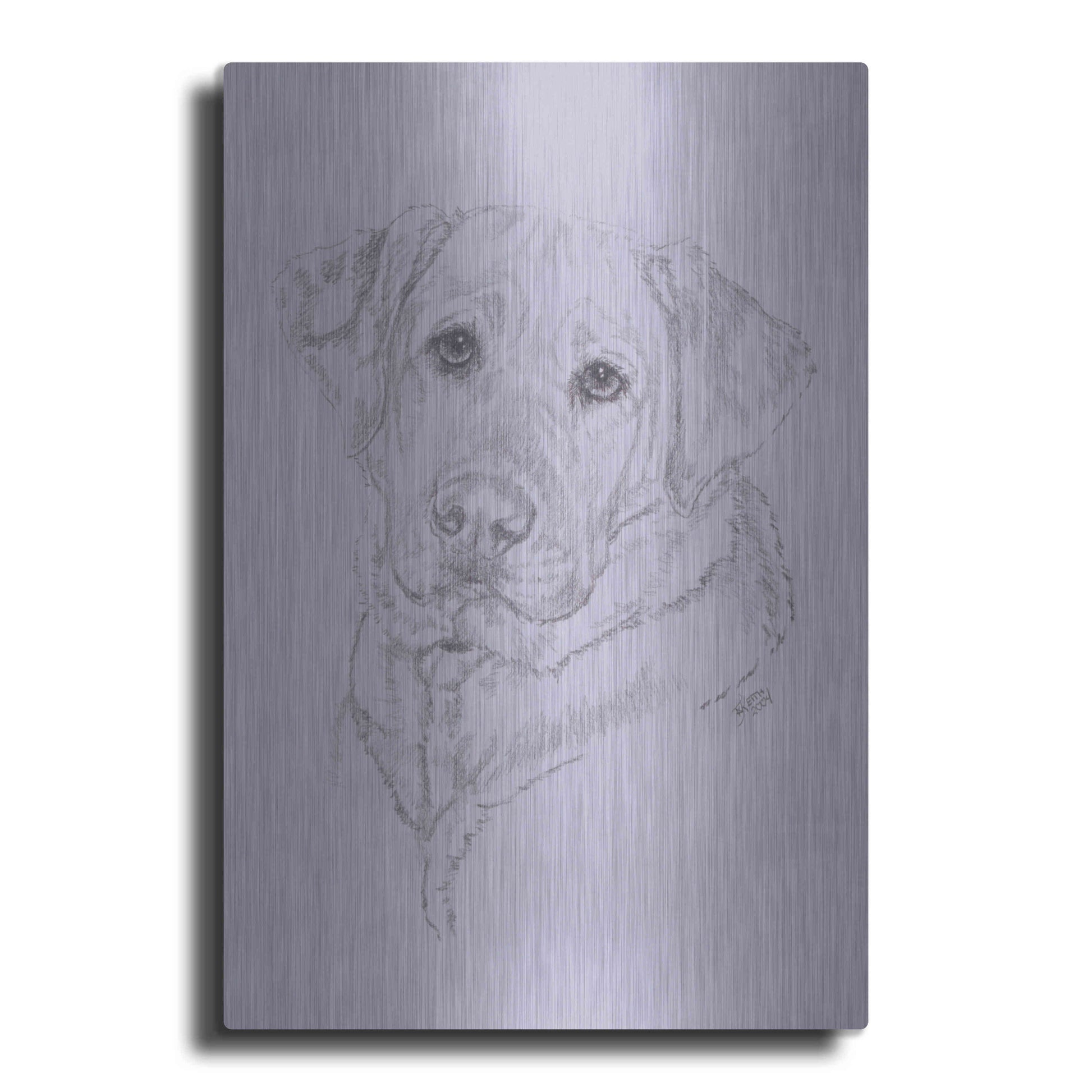 Luxe Metal Art 'Labrador' by Barbara Keith, Metal Wall Art