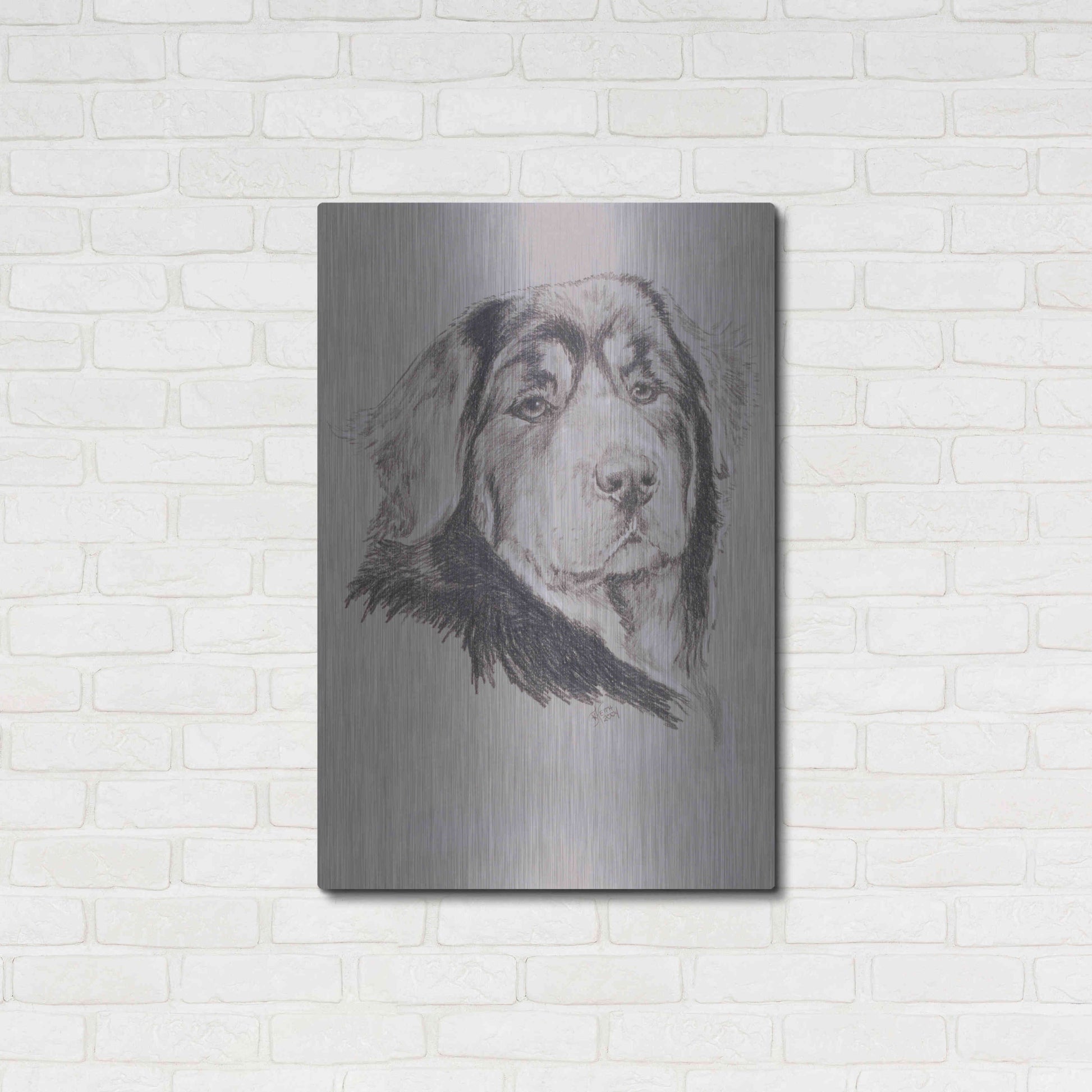 Luxe Metal Art 'Tibetan Mastiff' by Barbara Keith, Metal Wall Art,24x36