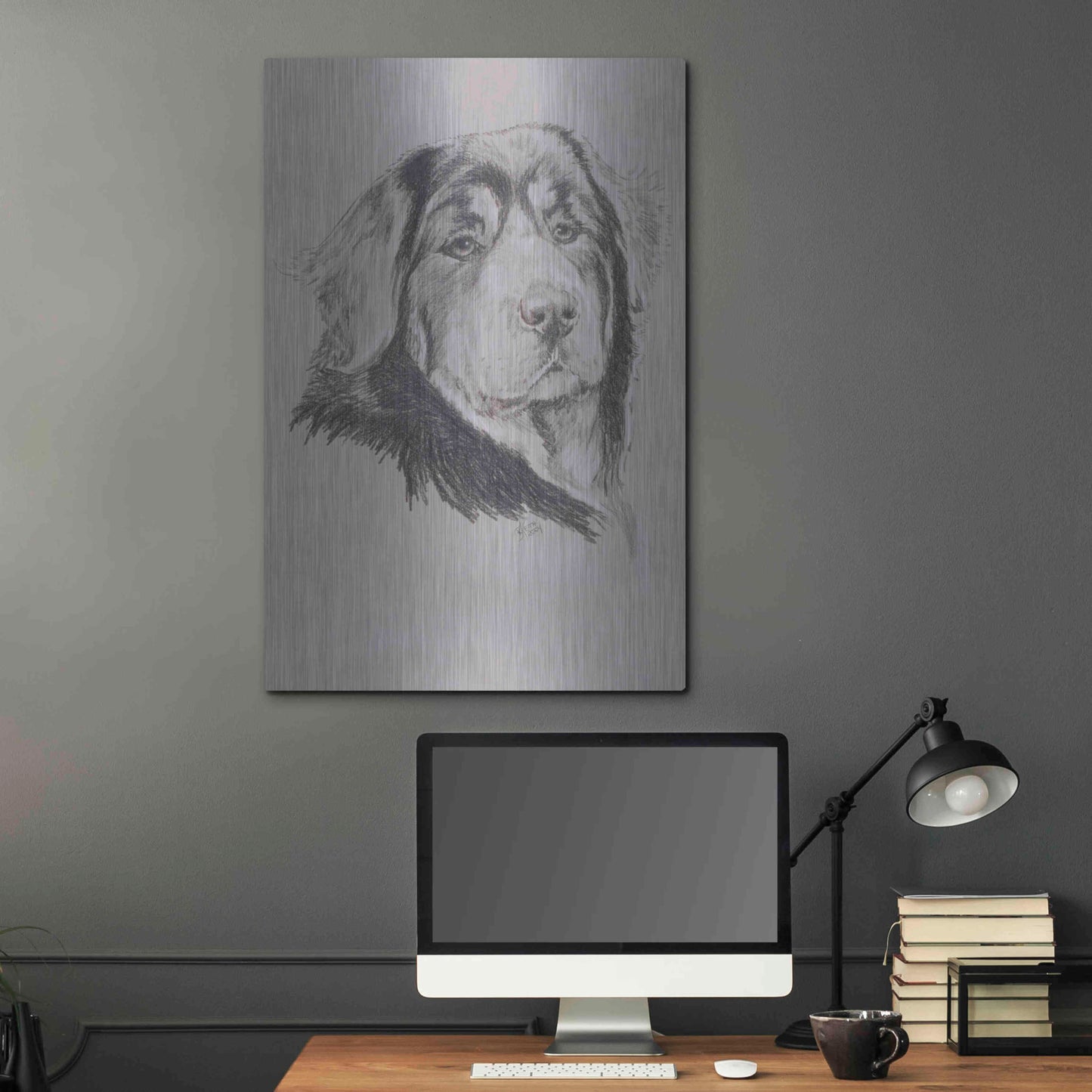 Luxe Metal Art 'Tibetan Mastiff' by Barbara Keith, Metal Wall Art,24x36