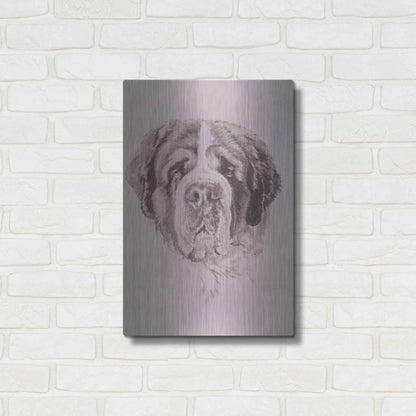 Luxe Metal Art 'St. Bernard' by Barbara Keith, Metal Wall Art,16x24