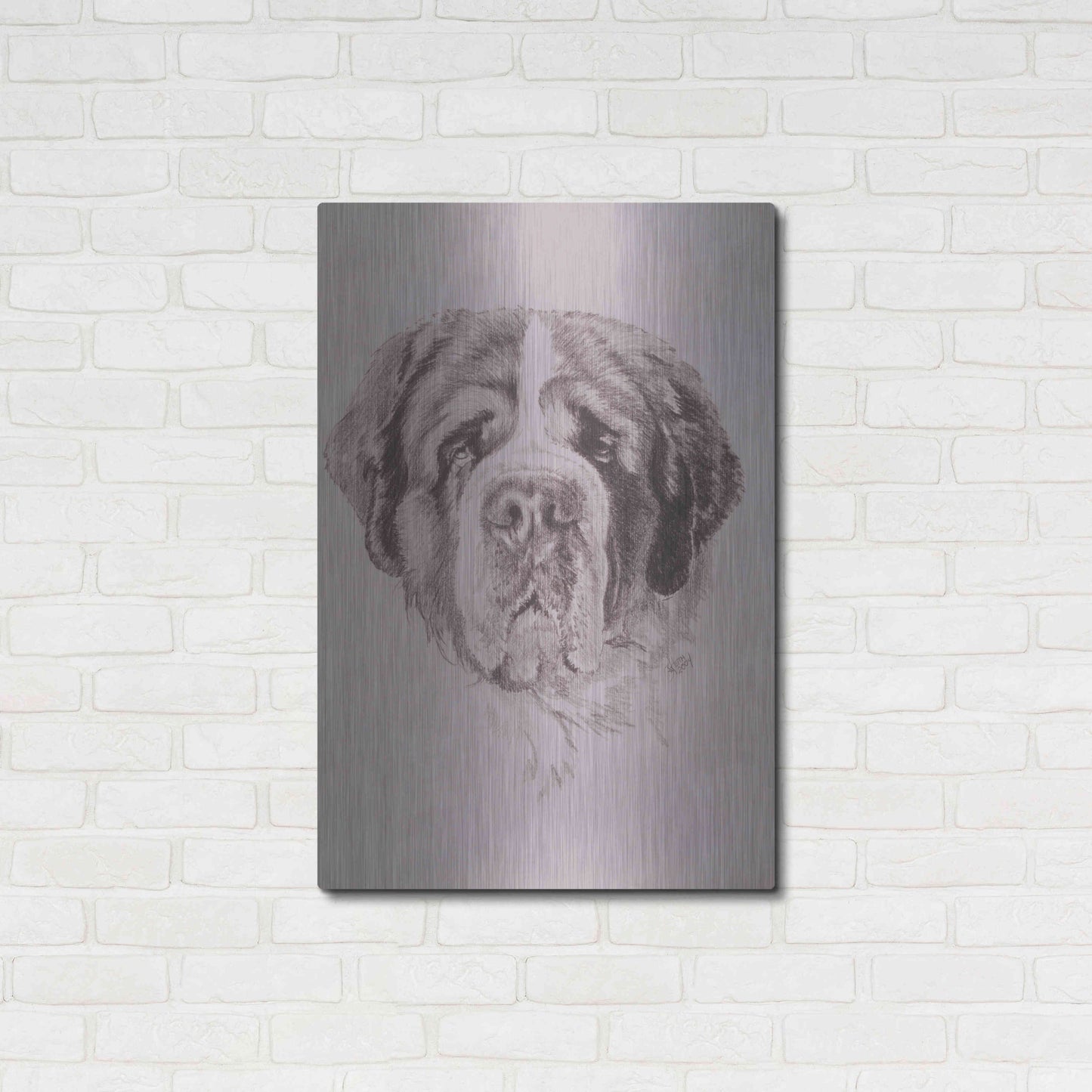 Luxe Metal Art 'St. Bernard' by Barbara Keith, Metal Wall Art,24x36