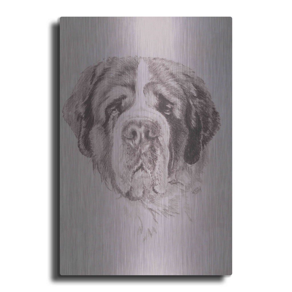 Luxe Metal Art 'St. Bernard' by Barbara Keith, Metal Wall Art