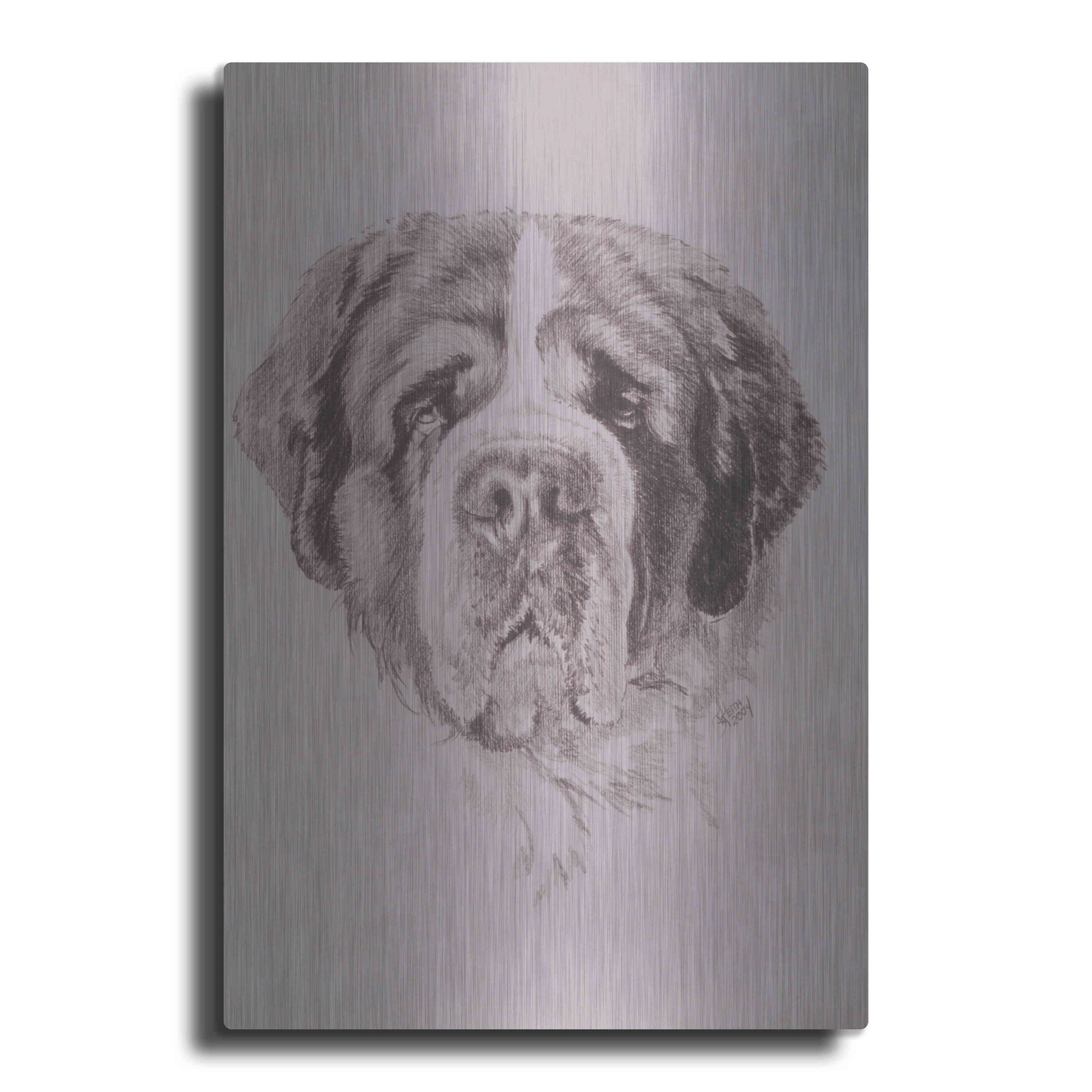 Luxe Metal Art 'St. Bernard' by Barbara Keith, Metal Wall Art