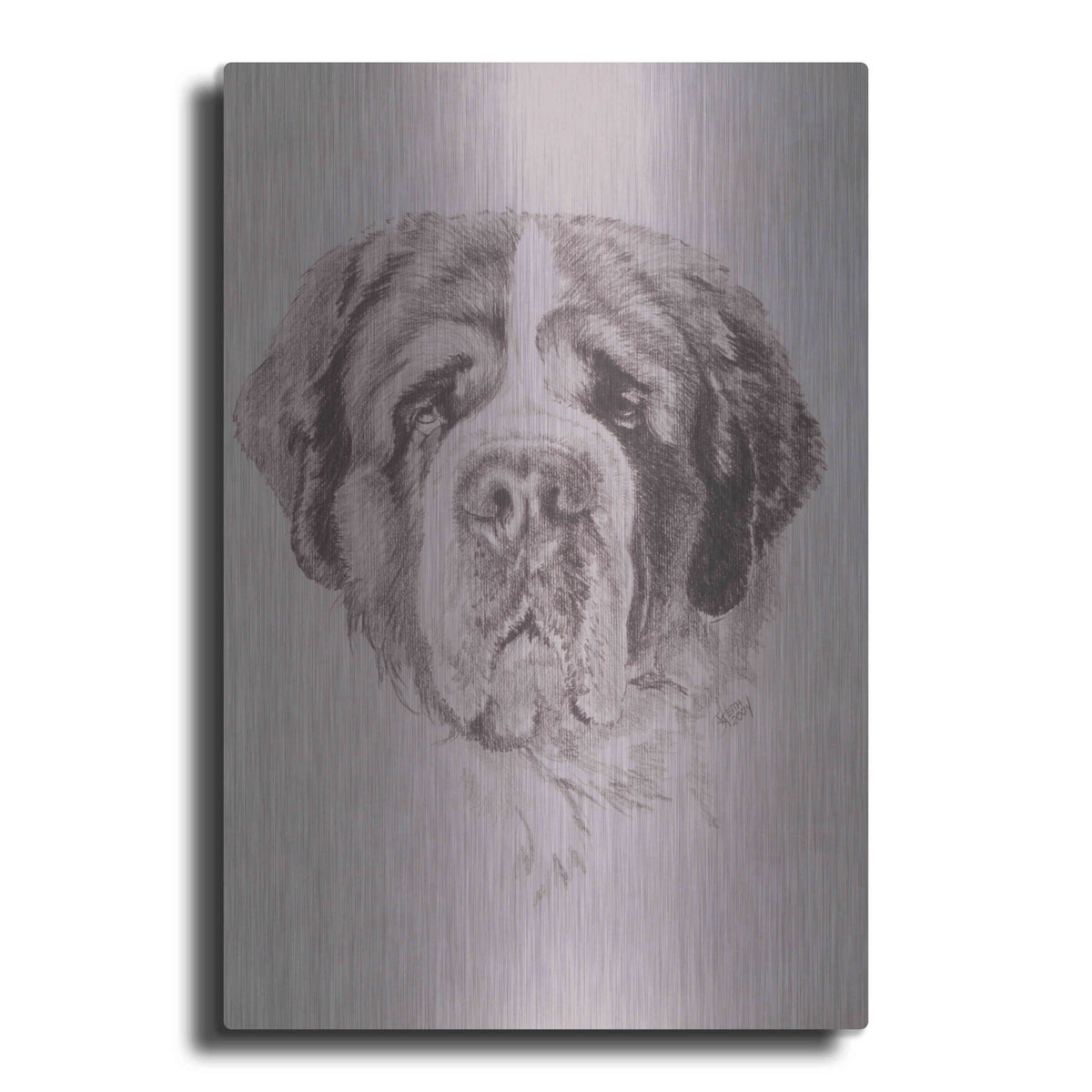 Luxe Metal Art 'St. Bernard' by Barbara Keith, Metal Wall Art