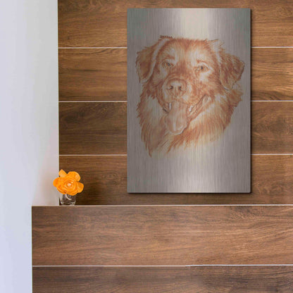 Luxe Metal Art 'Golden Retriever' by Barbara Keith, Metal Wall Art,12x16