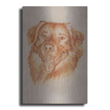 Luxe Metal Art 'Golden Retriever' by Barbara Keith, Metal Wall Art