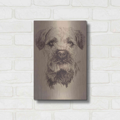 Luxe Metal Art 'Border Terrier' by Barbara Keith, Metal Wall Art,12x16