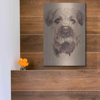 Luxe Metal Art 'Border Terrier' by Barbara Keith, Metal Wall Art,12x16