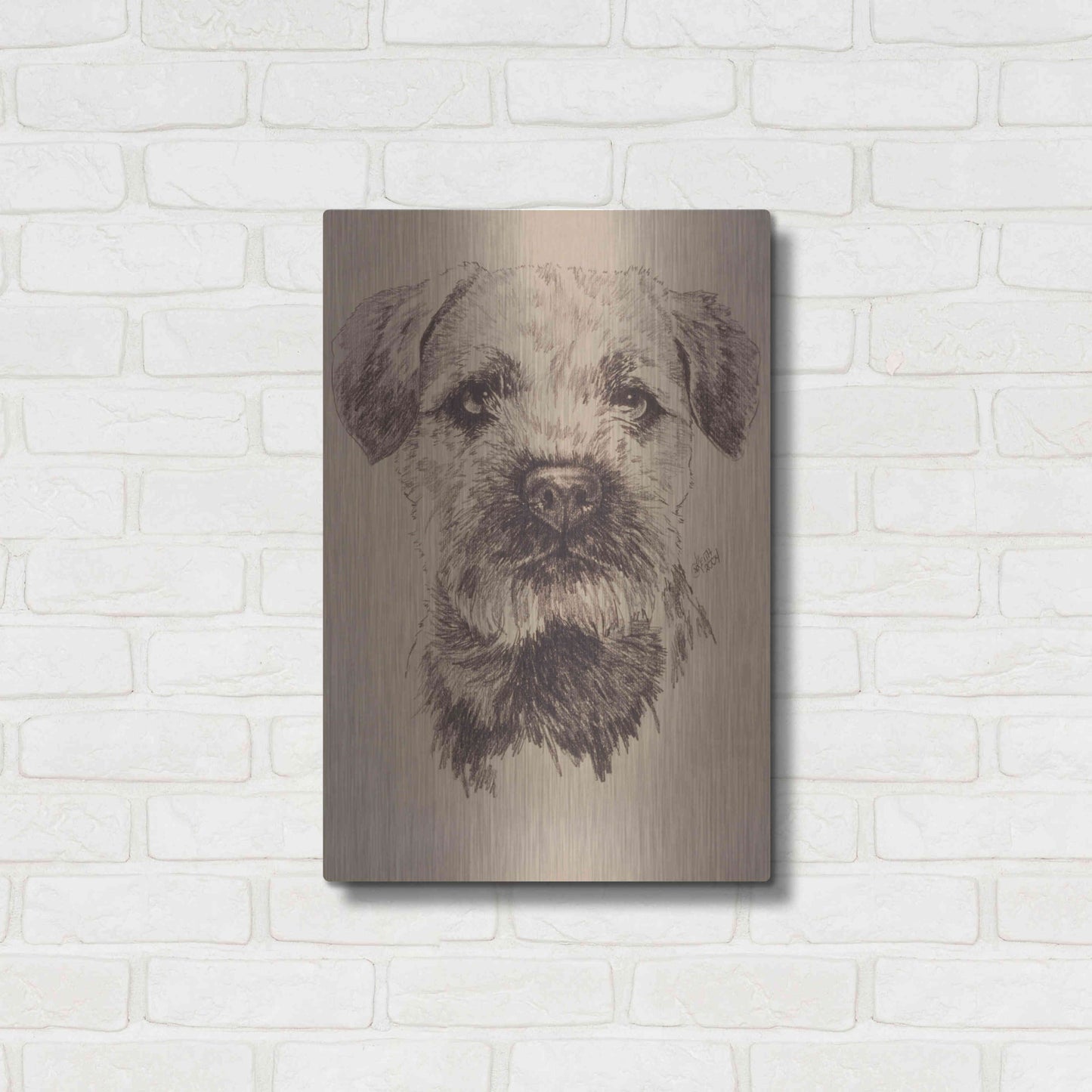 Luxe Metal Art 'Border Terrier' by Barbara Keith, Metal Wall Art,16x24