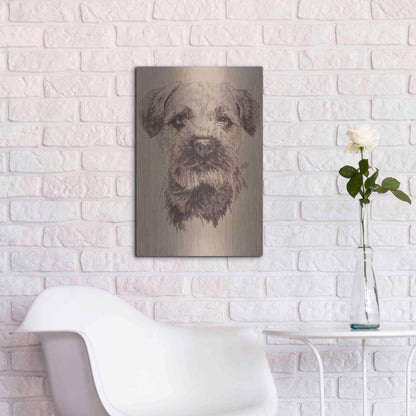 Luxe Metal Art 'Border Terrier' by Barbara Keith, Metal Wall Art,16x24