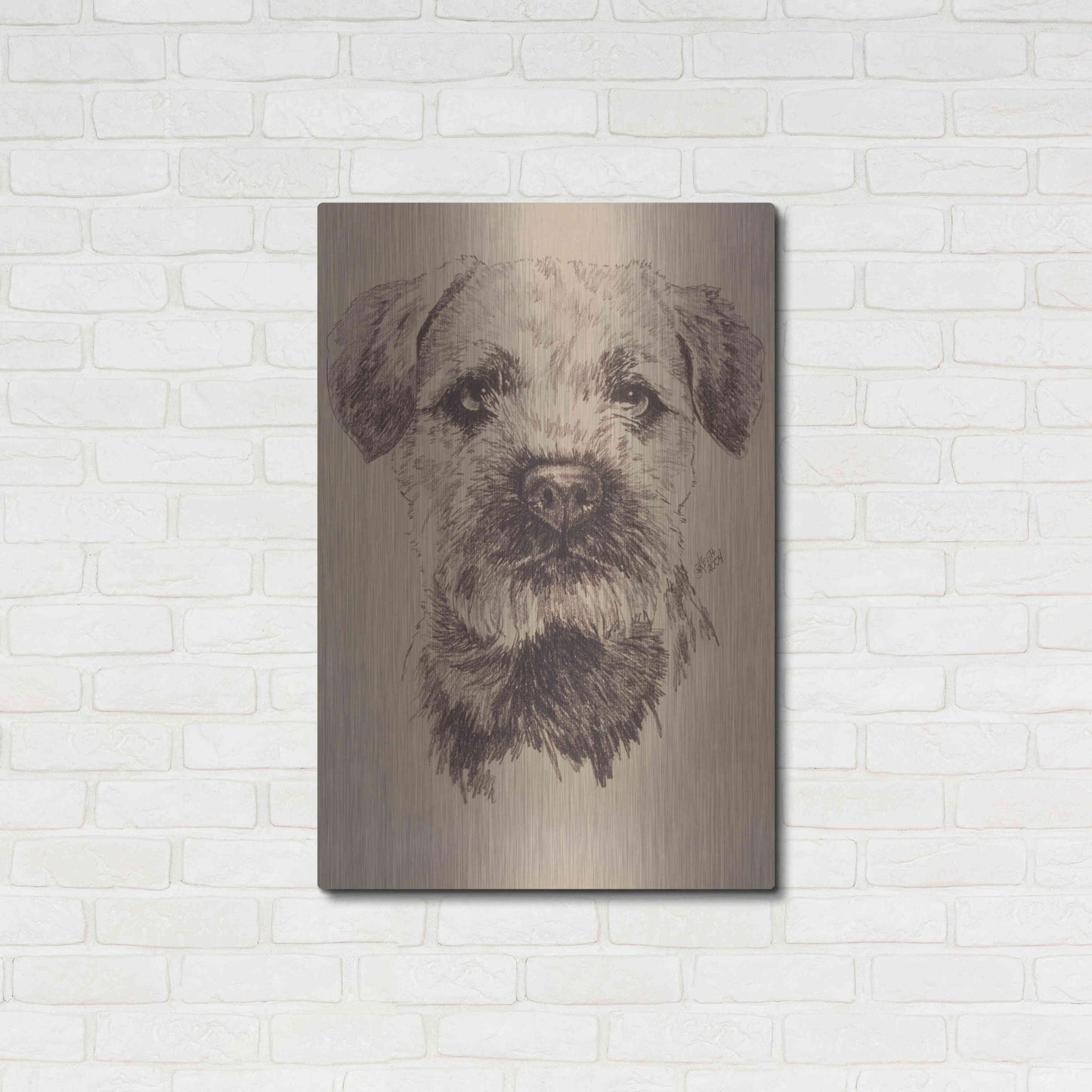 Luxe Metal Art 'Border Terrier' by Barbara Keith, Metal Wall Art,24x36
