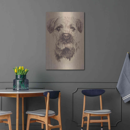 Luxe Metal Art 'Border Terrier' by Barbara Keith, Metal Wall Art,24x36