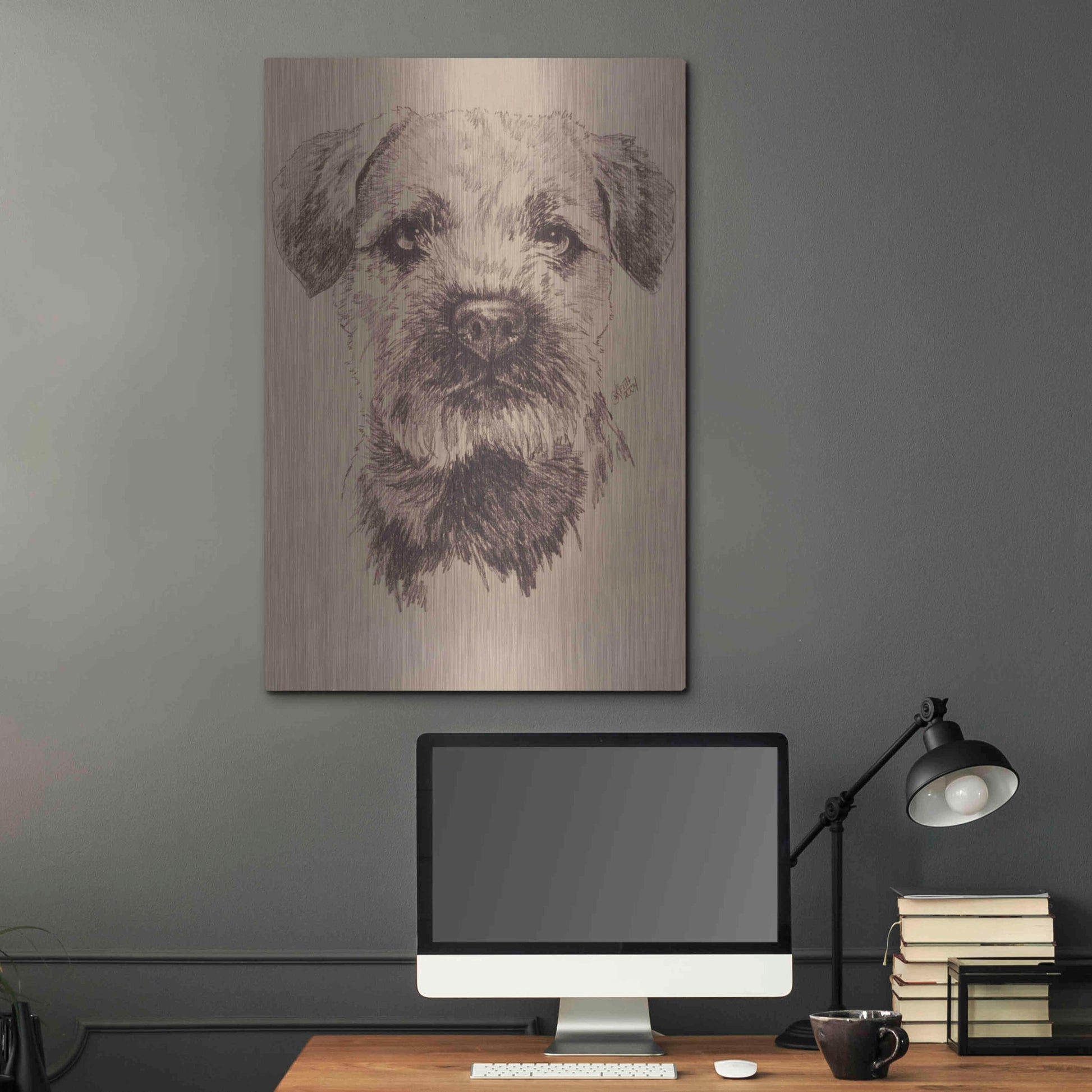 Luxe Metal Art 'Border Terrier' by Barbara Keith, Metal Wall Art,24x36