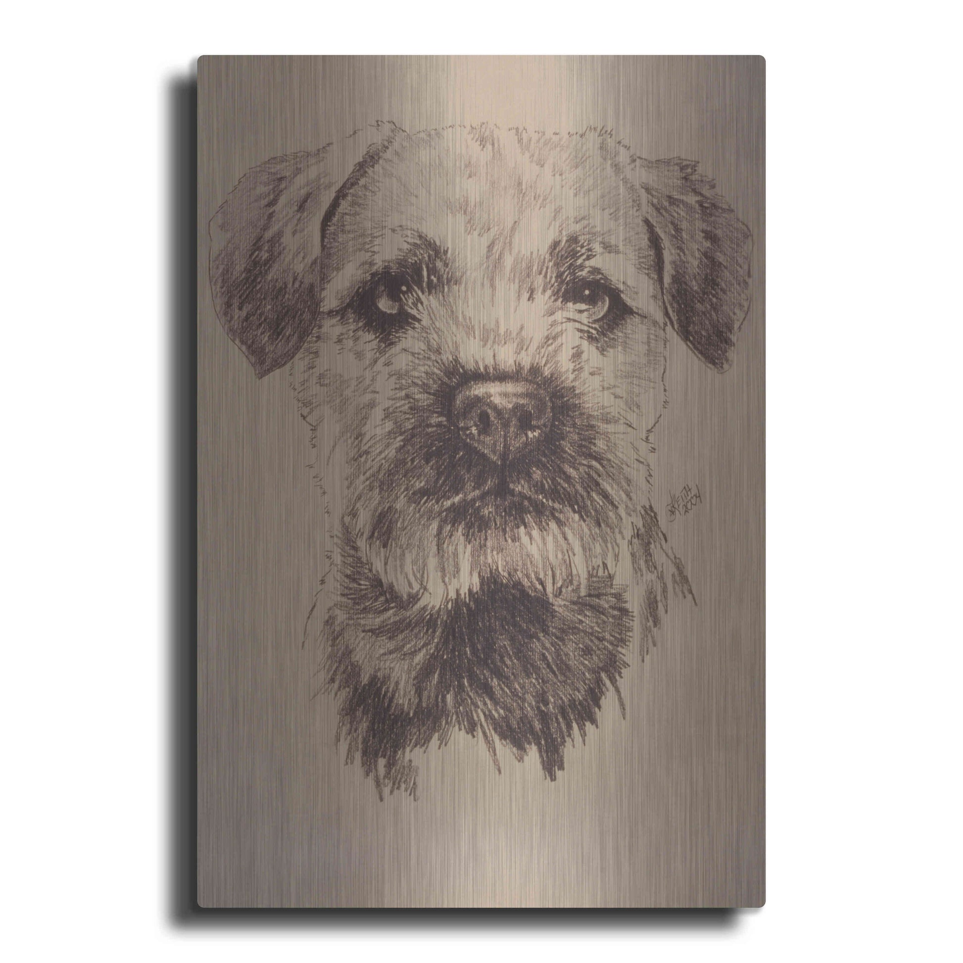 Luxe Metal Art 'Border Terrier' by Barbara Keith, Metal Wall Art