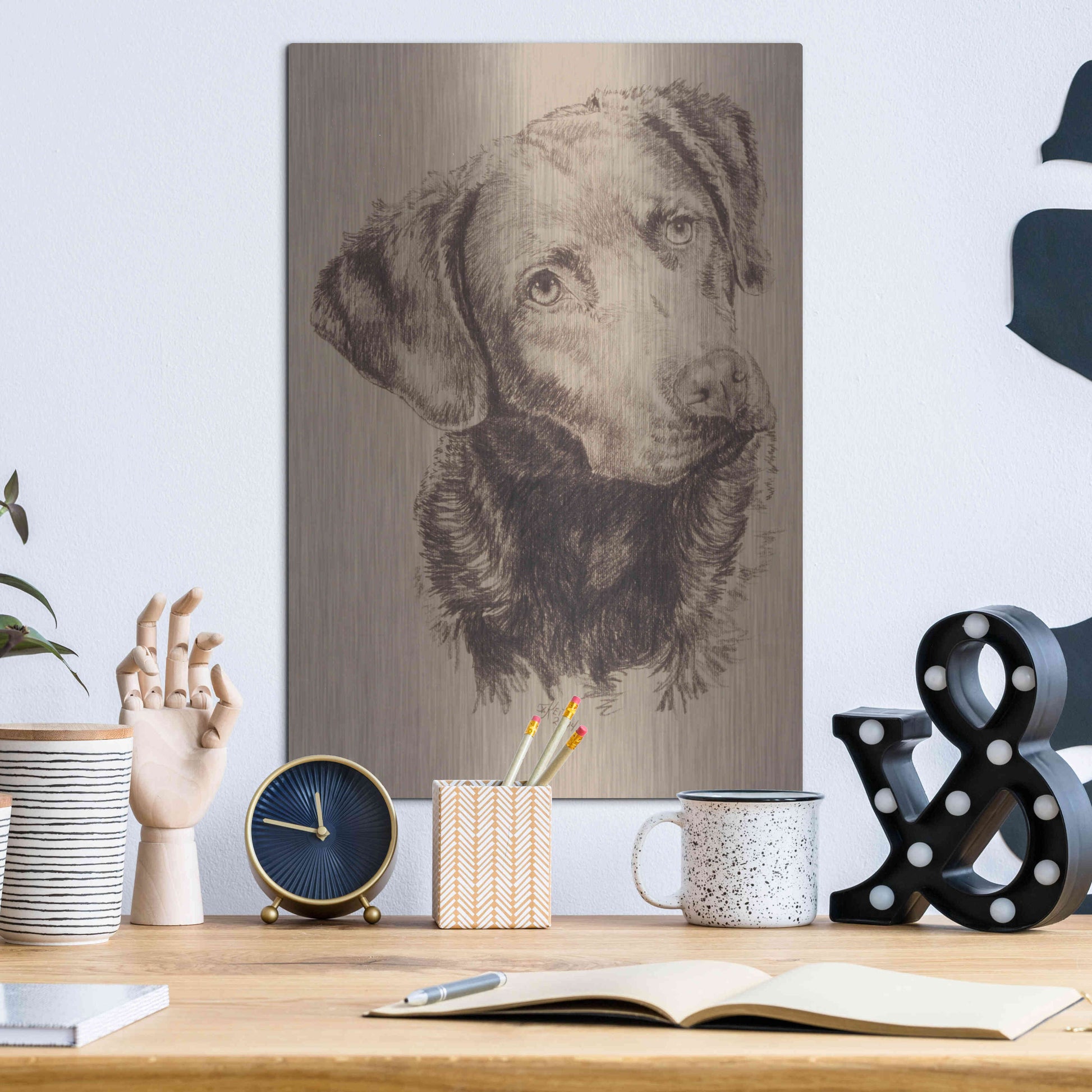 Luxe Metal Art 'Chessapeake Bay Retriever' by Barbara Keith, Metal Wall Art,12x16