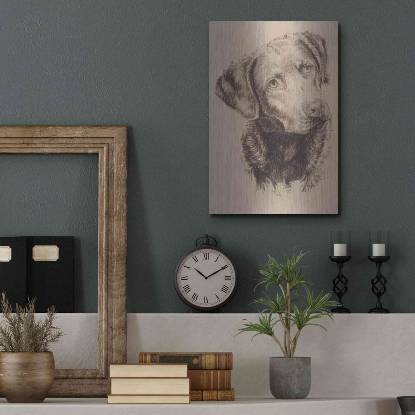 Luxe Metal Art 'Chessapeake Bay Retriever' by Barbara Keith, Metal Wall Art,12x16