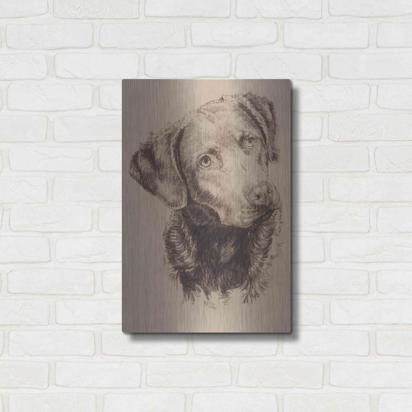 Luxe Metal Art 'Chessapeake Bay Retriever' by Barbara Keith, Metal Wall Art,16x24