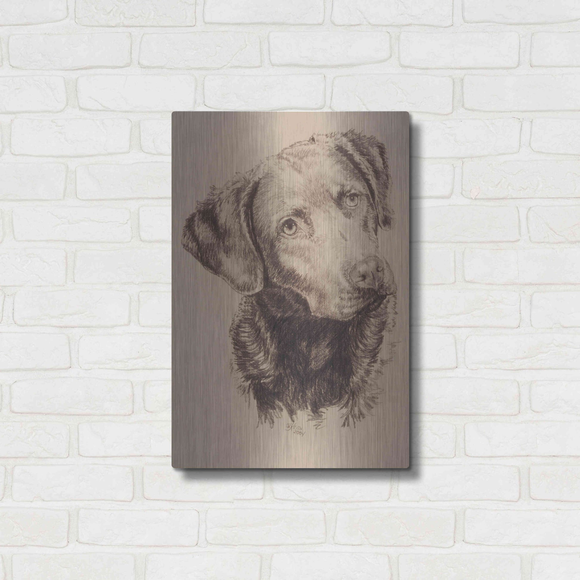 Luxe Metal Art 'Chessapeake Bay Retriever' by Barbara Keith, Metal Wall Art,16x24