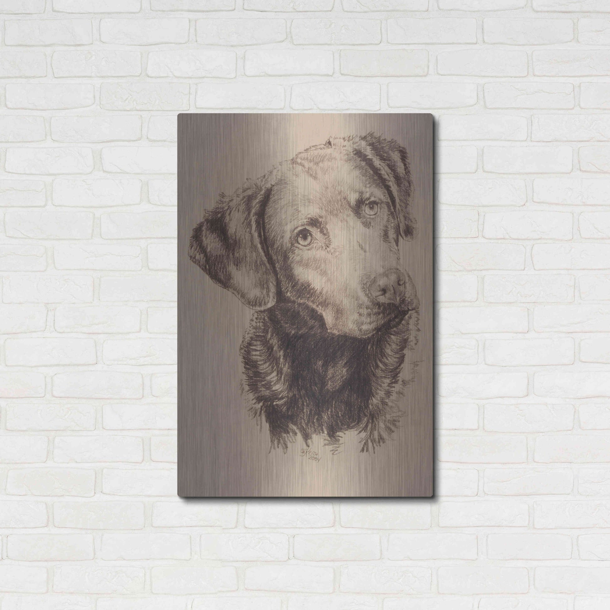 Luxe Metal Art 'Chessapeake Bay Retriever' by Barbara Keith, Metal Wall Art,24x36