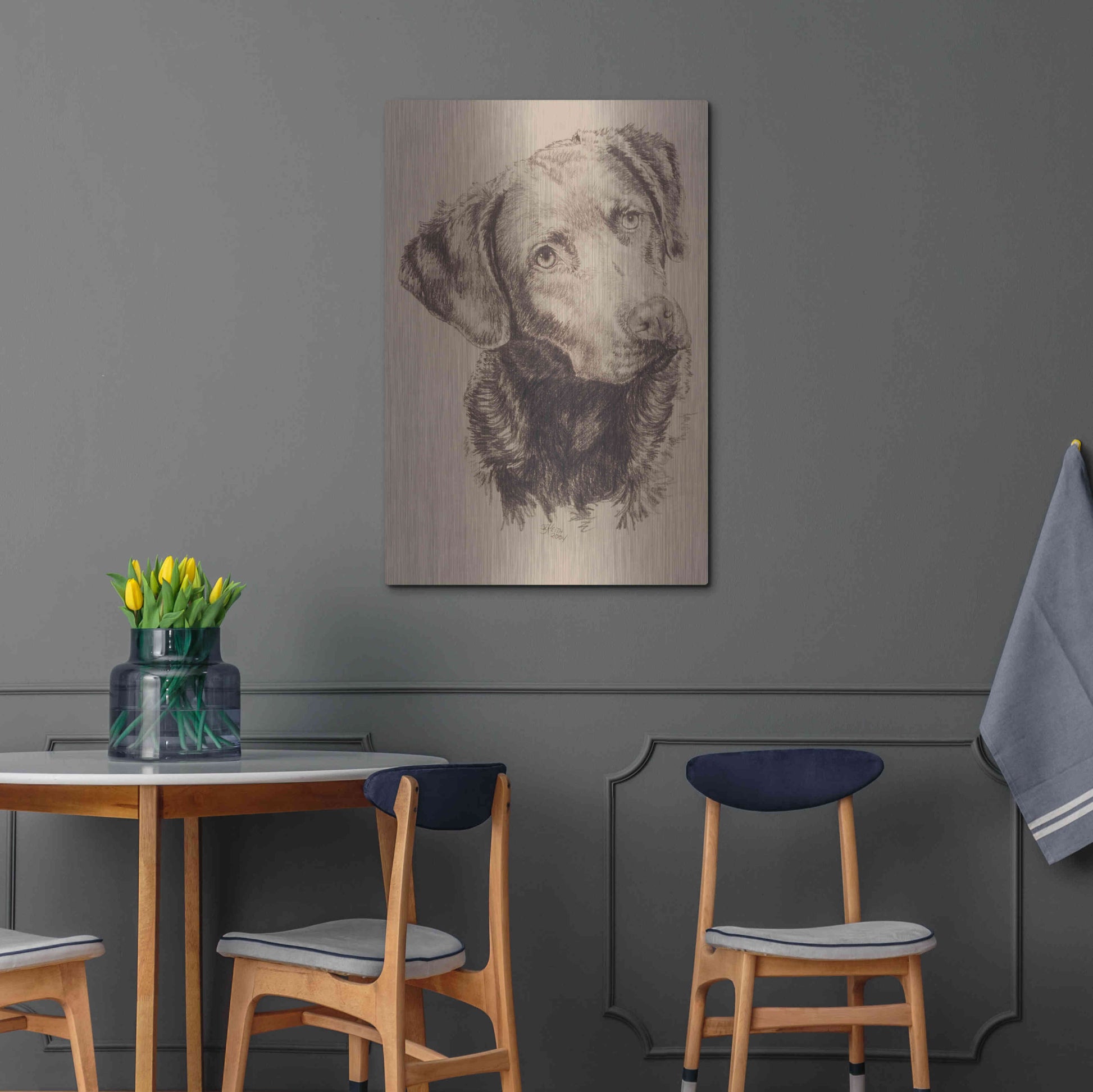 Luxe Metal Art 'Chessapeake Bay Retriever' by Barbara Keith, Metal Wall Art,24x36