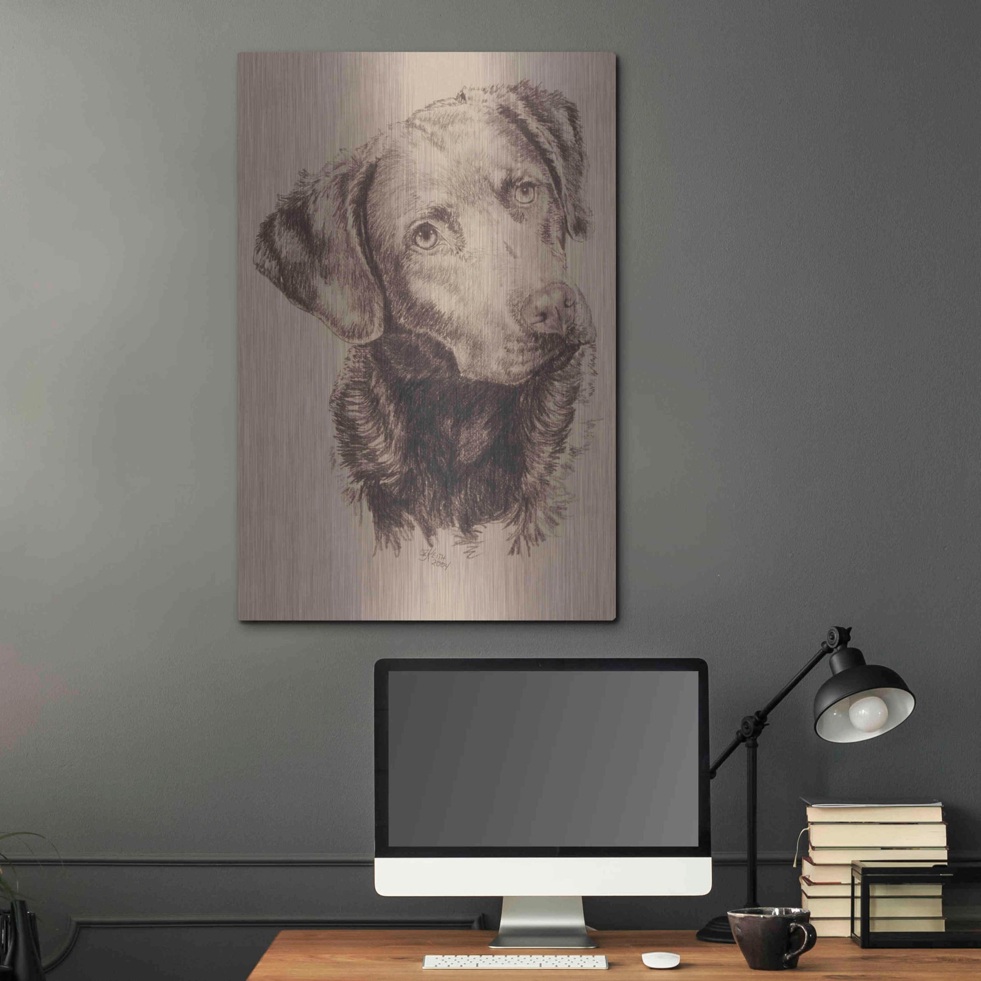 Luxe Metal Art 'Chessapeake Bay Retriever' by Barbara Keith, Metal Wall Art,24x36